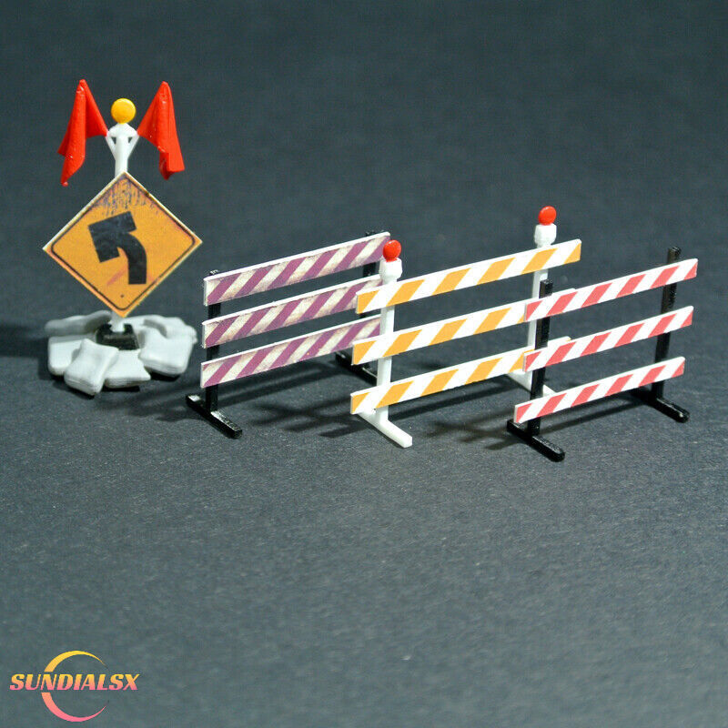1/64 Road Work Construction Warning Sign Model Parking Scene Props Model