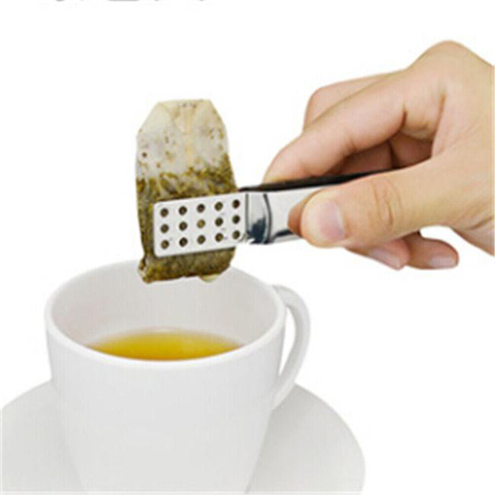 Tea strainer stainless steel teabag squeezer tea bag tongs ice cube min-ca