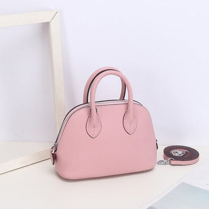 Shell Bag Messenger Purse Cow Leather Simple Shoulder Bag Handbag Small Pouch
