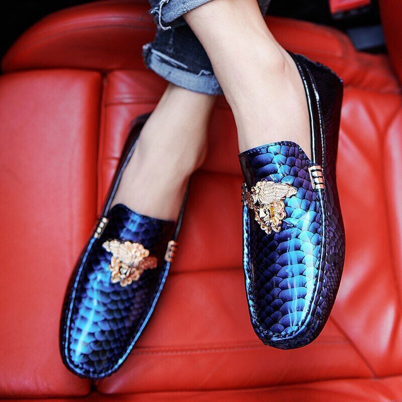 Men's Leather Shoes Loafers Red Flat Shoes Women's Shoes Men's Shoes