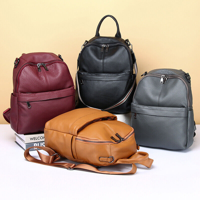Soft Real Leather Black Backpack, New Desinger Women's Travel Backpack Bags
