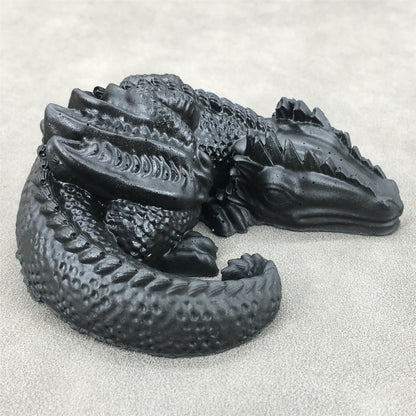 1 Piece Black Resin Dragon Hand Carved Dragon Crystal Reiki Healing