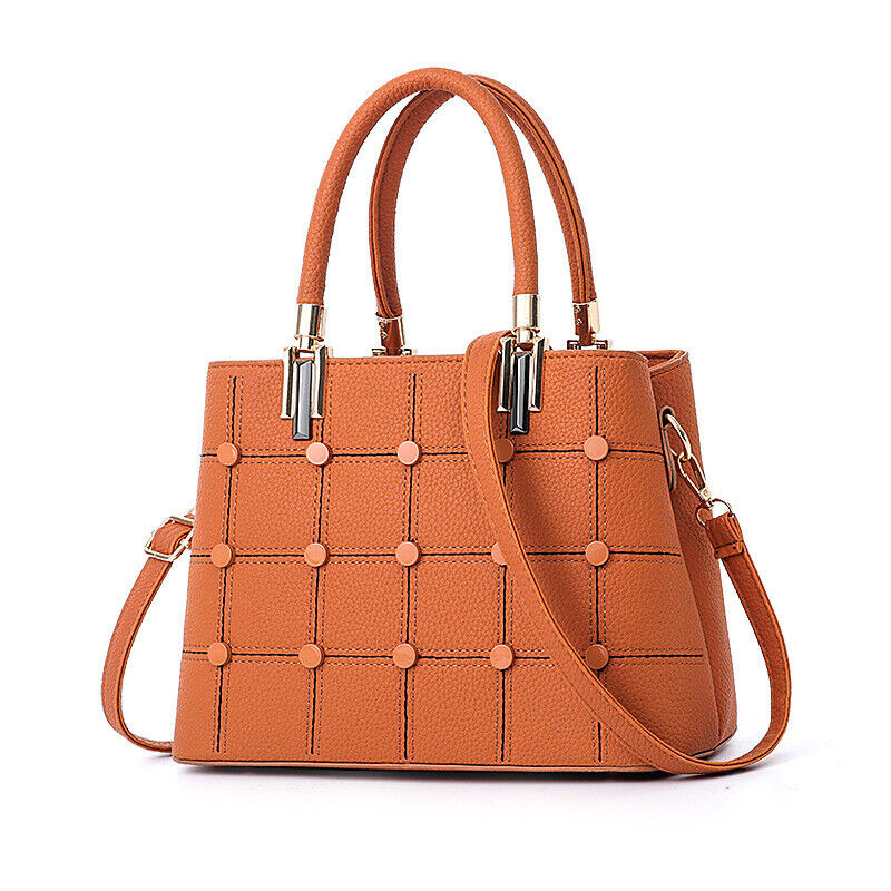 Fashion Women Lady PU Leather Handbag Rivet Purse Shoulder Satchel Messenger Bag