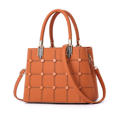 Fashion Women Lady PU Leather Handbag Rivet Purse Shoulder Satchel Messenger Bag