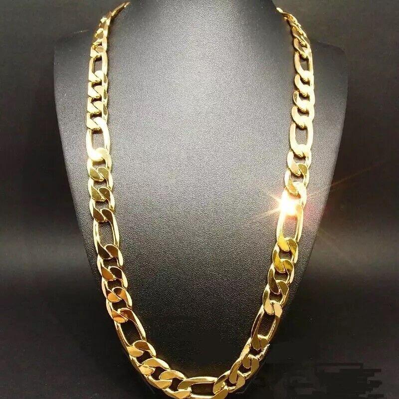 Cadenas De Acero Inoxidable ® Figaro Ita En Oro 14k Para Hombres Eslabón Cubana