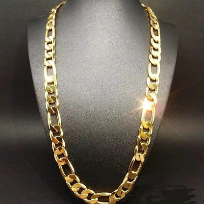 Cadenas De Acero Inoxidable ® Figaro Ita En Oro 14k Para Hombres Eslabón Cubana