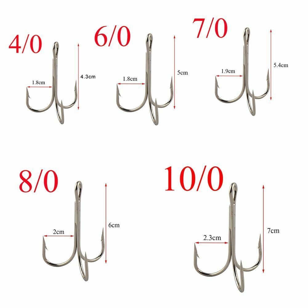 Treble Hook Fishing 50pcs 3551 O'Shughnessy High Carbon Big Game Triple Tackle