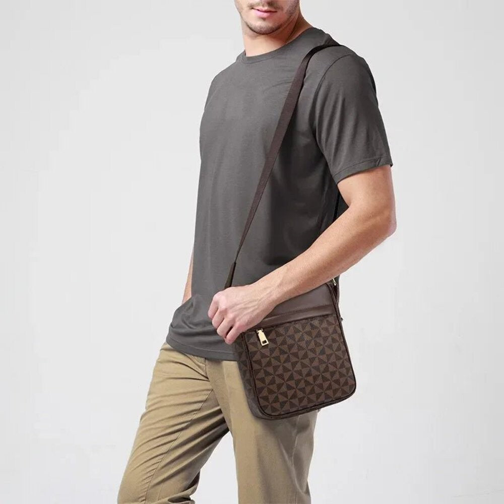 Men's Crossbody Bag Shoulder Satchel PU Leather