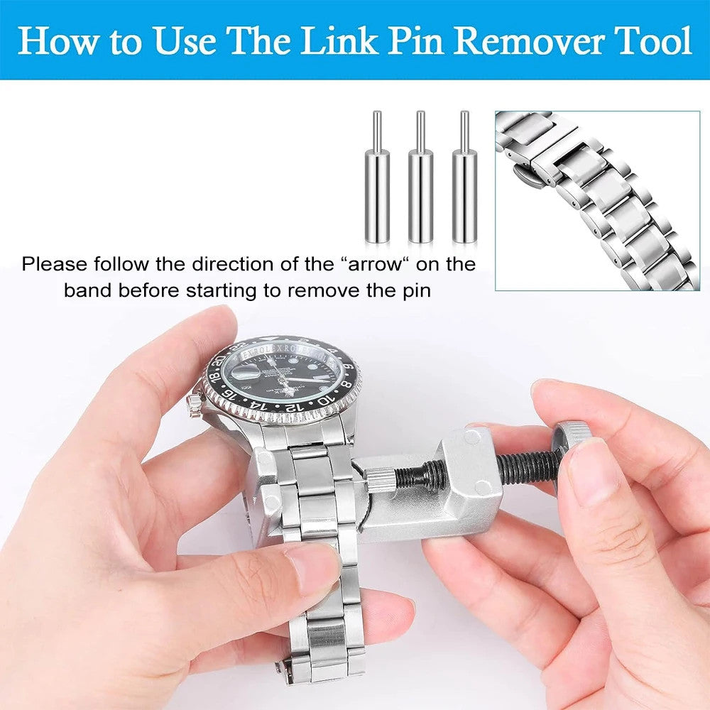 Metal Adjustable Watch Band Strap Bracelet Link Pin Remover Repair Tool Kit US