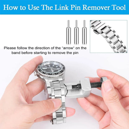 Metal Adjustable Watch Band Strap Bracelet Link Pin Remover Repair Tool Kit US