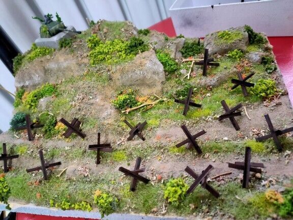 10PCS 1/72 Tank Model Scene Roadblock Iron Resistance Horse