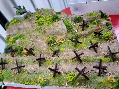 10PCS 1/72 Tank Model Scene Roadblock Iron Resistance Horse