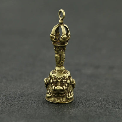 Sanshi Pure Copper Bell Rattle Buddhist Sutra Supplies Vajra Law Bell Brass Key