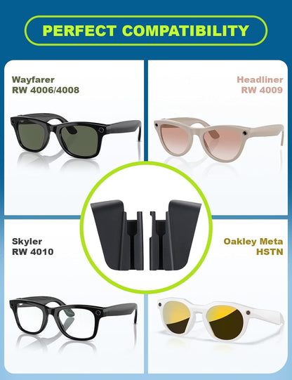 2 Pairs Silicone Glasses Side Shields for Ray-Ban Meta/Oakley Meta HSTN