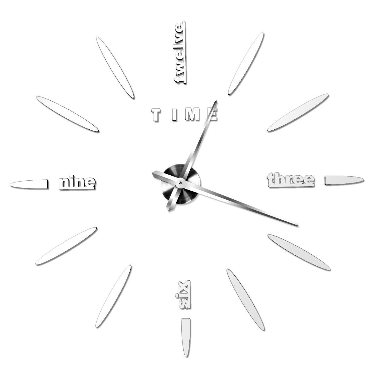 DIY Wall Clocks Acrylic Mirror Large 3D Frameless Home Living Room Decor 37-47In