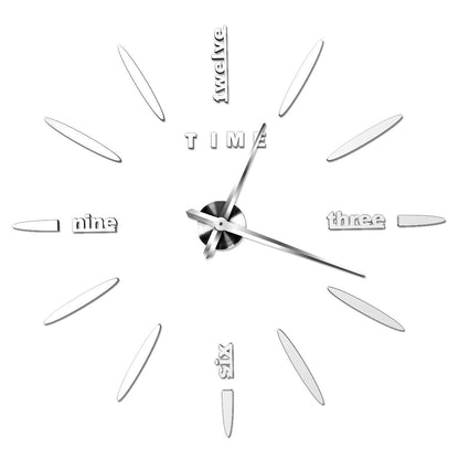 DIY Wall Clocks Acrylic Mirror Large 3D Frameless Home Living Room Decor 37-47In