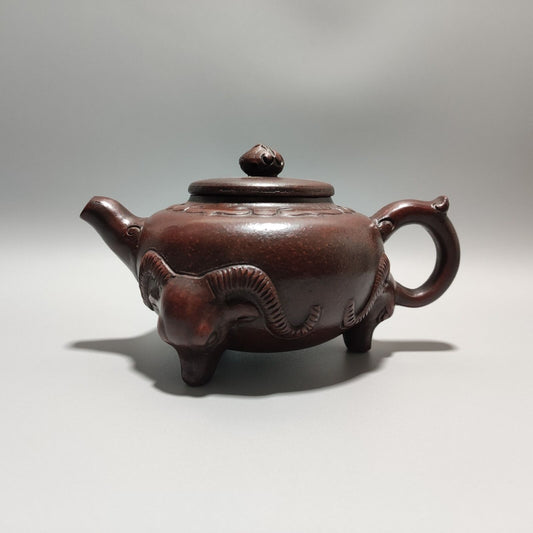 Vintage Chinese Yixing Purple Clay Teapot Zisha Ceremony Carving Collectible Art
