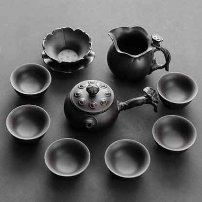 Complete Tea Set True Yixing Zisha Tea Pot Pitcher Matching Tea Cup Filter Net