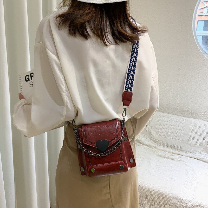 Handbag Synthetic Leather Messenger Crossbody Bag Retro Shoulder Bag 34*16 CM