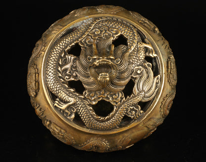 Intage collect old handmade exquisite brass dragon censer Incense Burner