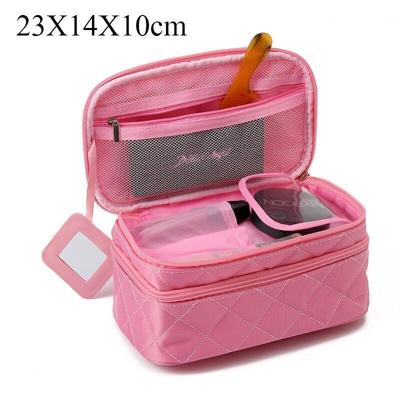 Cosmetic Bag Waterproof Double Layer Travel Organizer Makeup Bag Toiletry Pouch