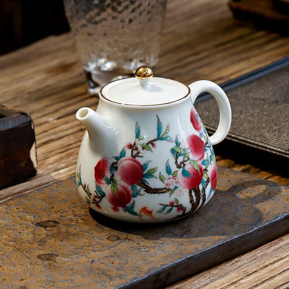 220ml Peach Pattern Xi Shi Pot Tea Set Teapot Kung Fu Tea Ceremony Kettle