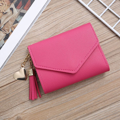 Fringed Wallet Synthetic Leather Three Fold Purse Card Purse Change Bags Pouches