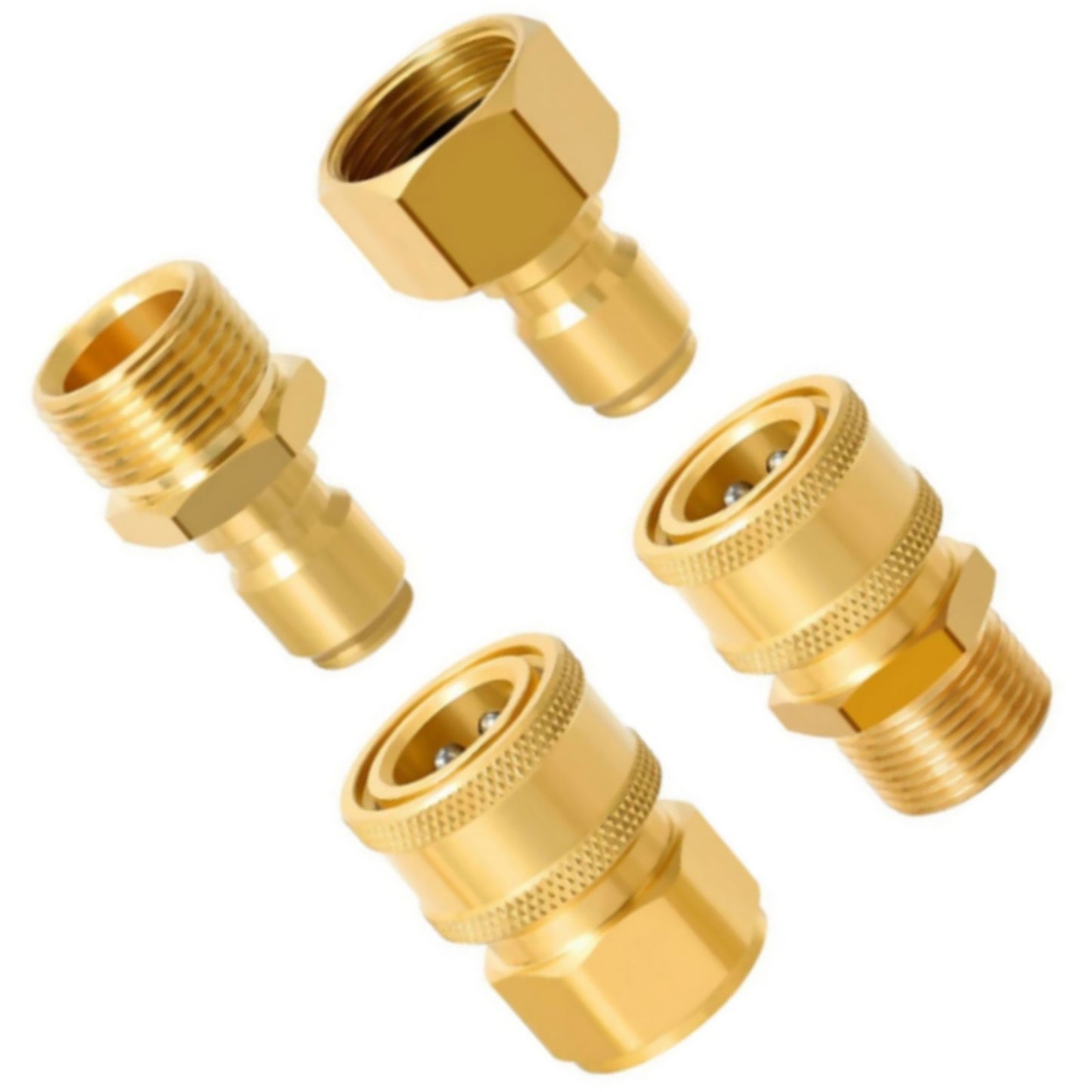 4PCS M22-15mm 3/8'' Connect Pressure Washer Hose Adapter Replacement