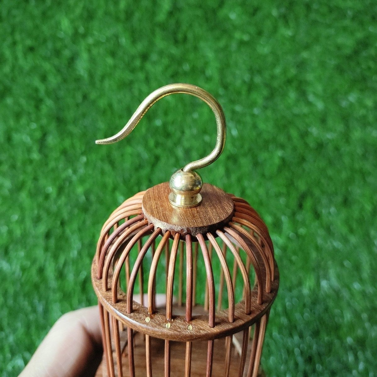 Handmade Double Layer Bamboo Cricket Cage Katydid Insect Pet Cage Decor 19.5cm