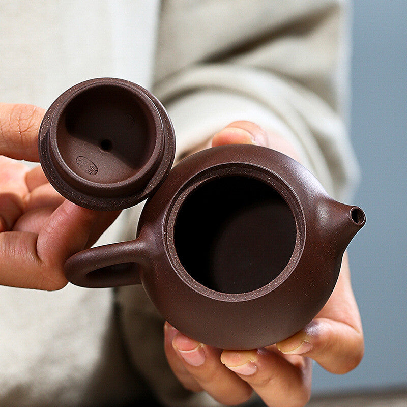 Handmade Tea Pot With Tea Infuser Ball Shaped Holes Xishi Pot Marked 115ml New