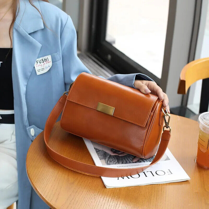 Women Versatile Cow Leather Shoulder Bag Ladies Crossbody Bag Layer Handbag