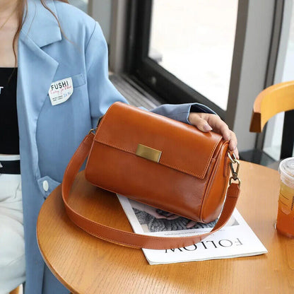 Women Versatile Cow Leather Shoulder Bag Ladies Crossbody Bag Layer Handbag