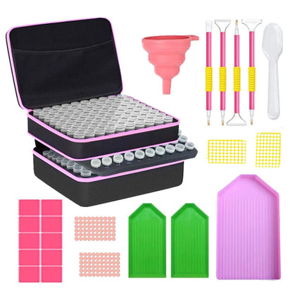 120 Bottles Diamond Painting Box Tool Container Storage Box Holder Hand Bag