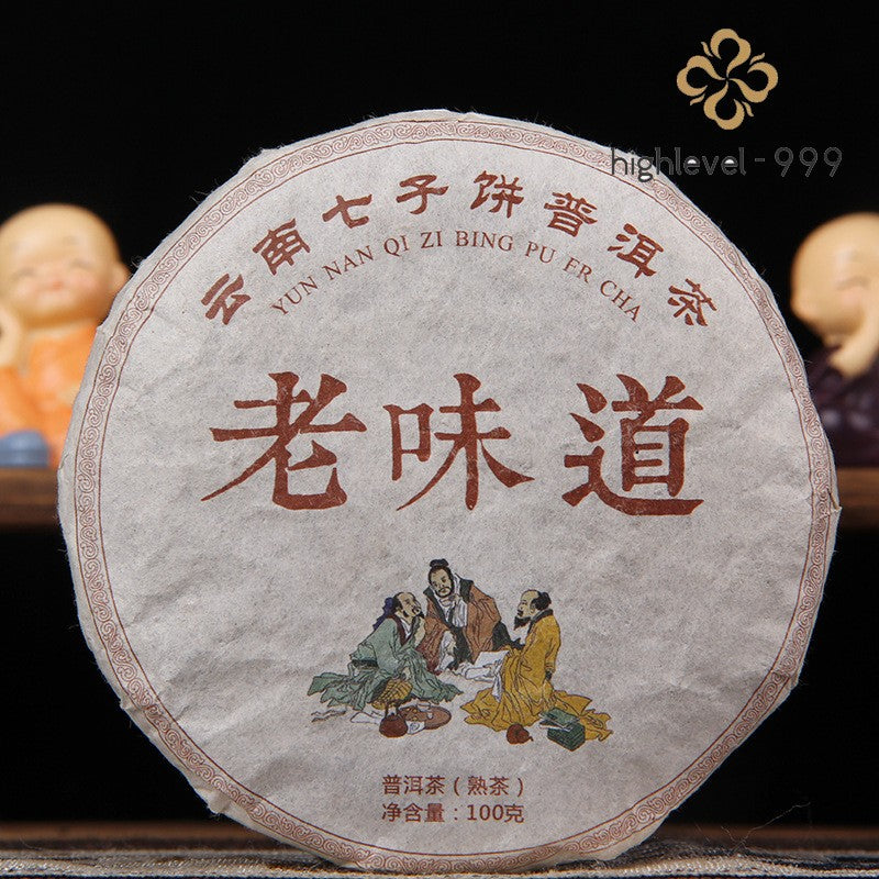 100g Ripe Pu'er Tea Cake Yunnan Classic Old Taste Fermented Aged Tea