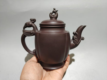Chinese Yixing Zisha Clay Handmade Exquisite Dragon&Phoenix Teapot 31139