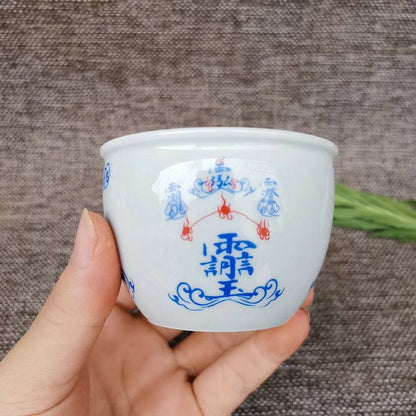 Taoist Ritual Water Cup Ceramic Purification Cup Six Ren Water Bowl