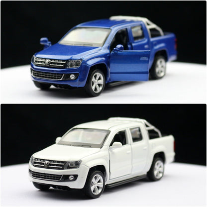 1:46 Diecast Volkswagen Amarok Pickup Metal Car Model Toy Pull Back Door Open