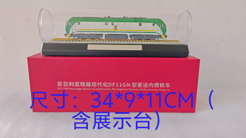 1:87 DF11GN Passenger Diesel Locomotive for Nigerian Railway Train Diecast Model
