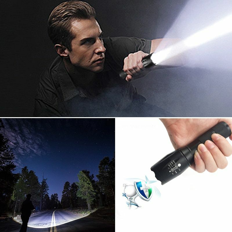 LED Flashlight Ultra Bright Waterproof MINI Torch T6/L2/V6 Zoomable Modes 18650