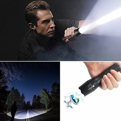 LED Flashlight Ultra Bright Waterproof MINI Torch T6/L2/V6 Zoomable Modes 18650