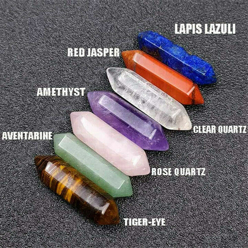 Natural Obelisk Quartz Crystal Double Point Reiki Mineral Healing Gift