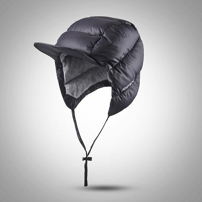 Thermal Hat Windproof Duck Down Peaked Warm Fleece Soft Cycling Hunting Outdoor