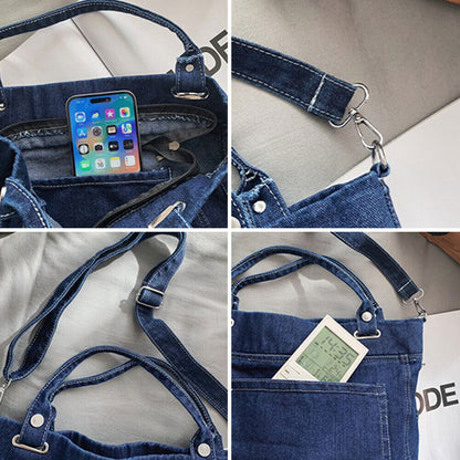 Women's Denim Crossbody Bags Casual Tote Bag Shoulder Handbag Jean Travel Purse
