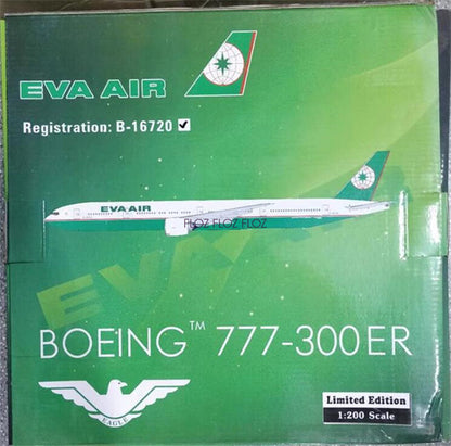 for EAGLE for EVA AIR for Boeing B777-300ER B-16720 Limited Edition 1:200 Model