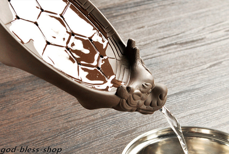 Creative Reservoir Tea Tray Turtle Statue Yixing Zisha Purple Clay Holder Plate