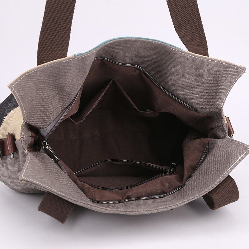 Bag Canvas Totes Handbag Patchwork Messenger Shoulder Bags Crossbody 32*13*30 CM