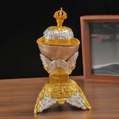 New Nepal Handmade Copper Gilded Silver Toba Buddhist Offering Cup