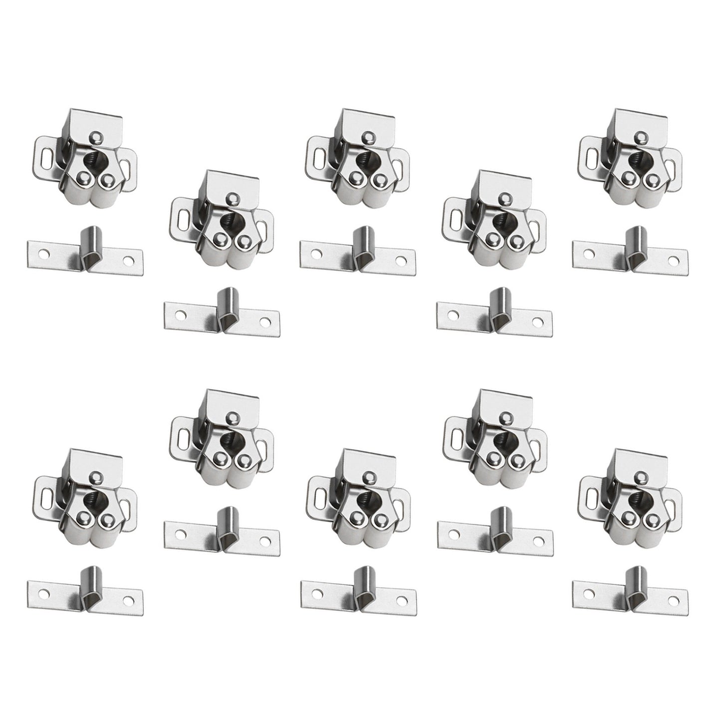 10 Pcs Silver Roller Catch Lock Durable For Dressers/Doors/Cabinets Accessories