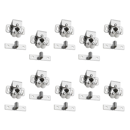 10 Pcs Silver Roller Catch Lock Durable For Dressers/Doors/Cabinets Accessories