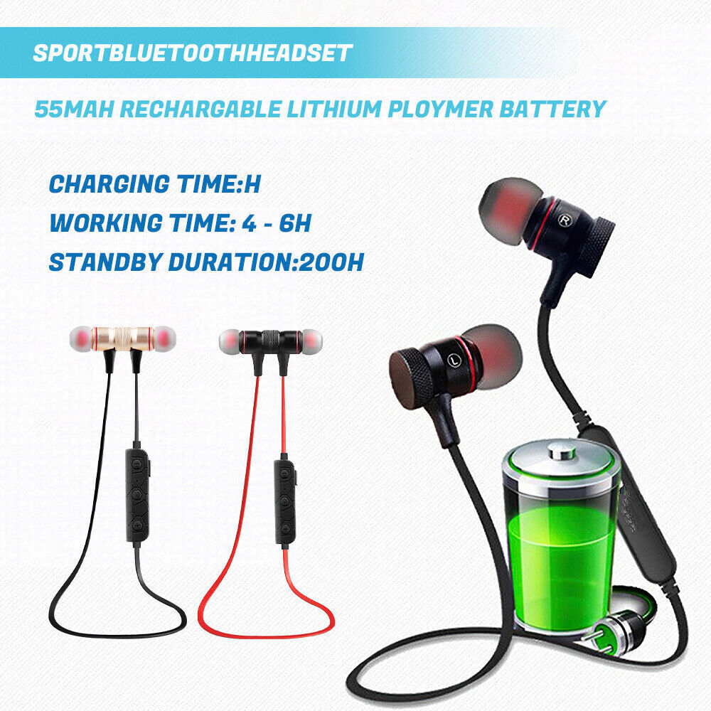 Bluetooth 5.0 Neckband Earbuds Headset Wireless Stereo Mic Earphones Audifonos